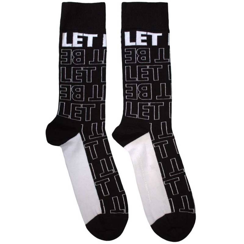 【予約商品】THE BEATLES Unisex Ankle Socks: Let It Be Text Outlines Repeat (Black)