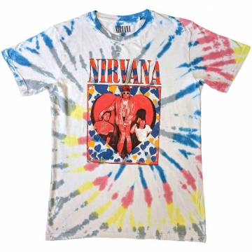 【予約商品】NIRVANA バンドTシャツ ユニセックス: Heart (White) (Wash Collection) - WHITE