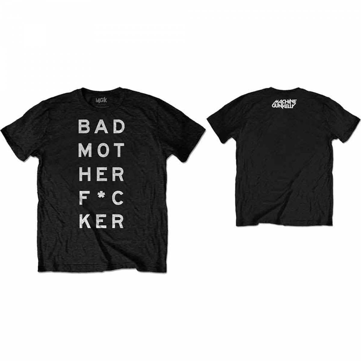 【予約商品】MACHINE GUN KELLY バンドTシャツ ユニセックス: Bad Mo-Fu (Black) (Back Print) - BLACK
