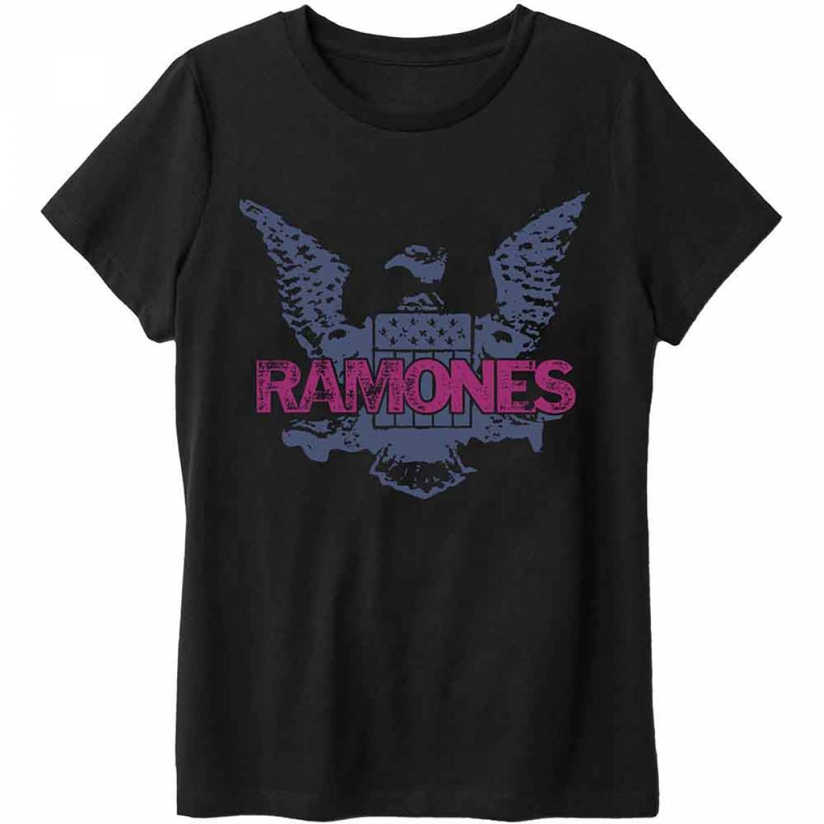 【予約商品】RAMONES バンドTシャツ ユニセックス: Purple Eagle (Black) - BLACK