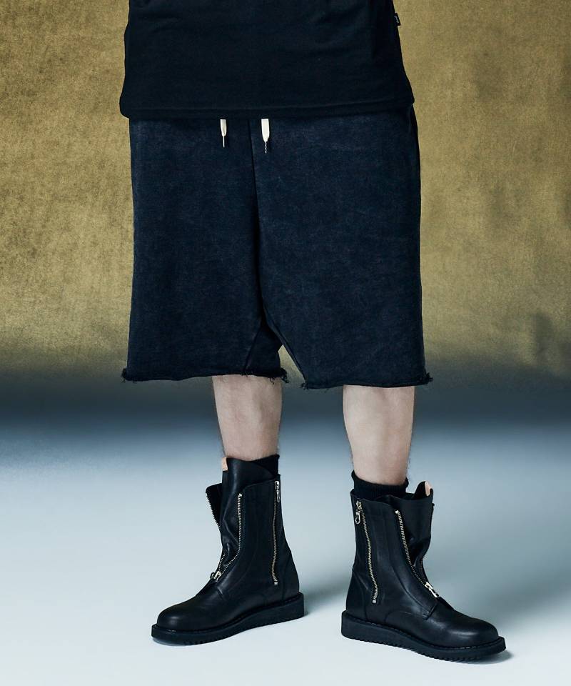 【予約商品】glamb(グラム) Fade Sweat Sarouel Shorts / フェイドスウェットサルエルパンツ - Black