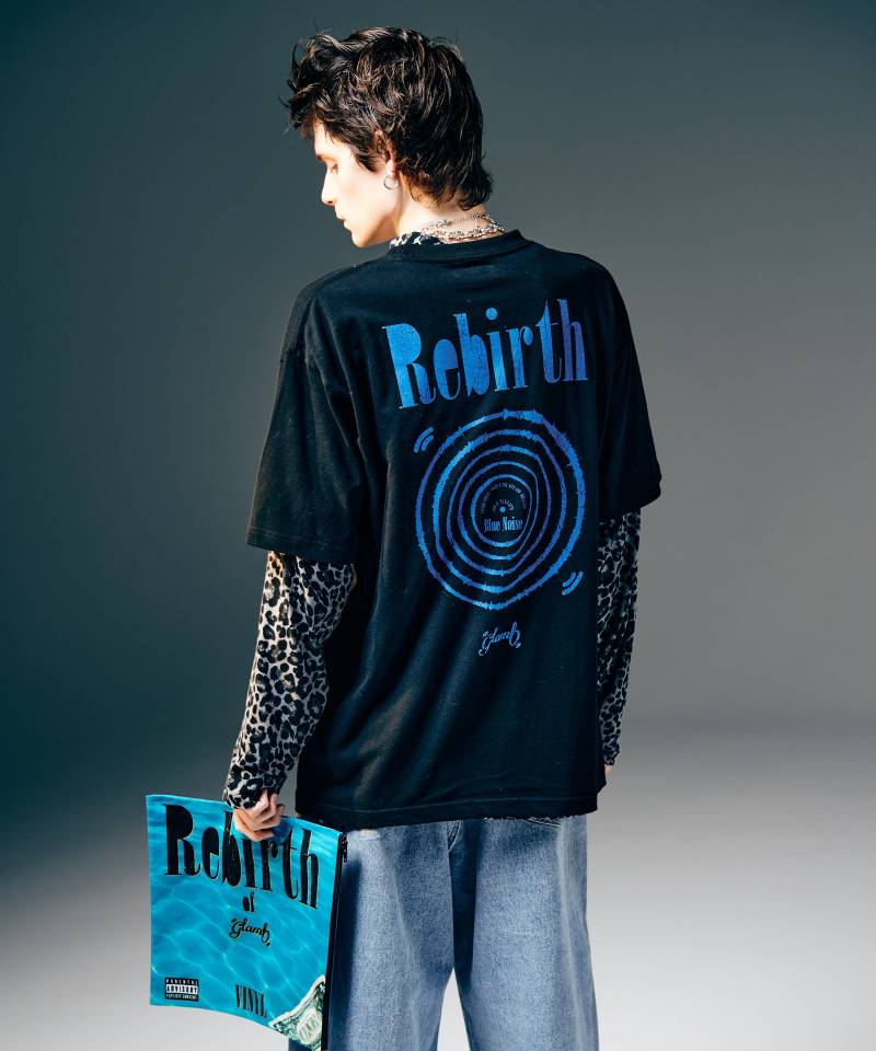 【予約商品】glamb(グラム)Vinyl Cover T-Shirt / ヴァイナルカバーTシャツ - Black