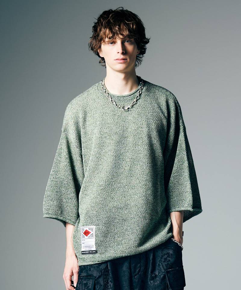 【予約商品】glamb(グラム) Linen Mix Pullover Knit / リネンミックスプルオーバーニット - Khaki