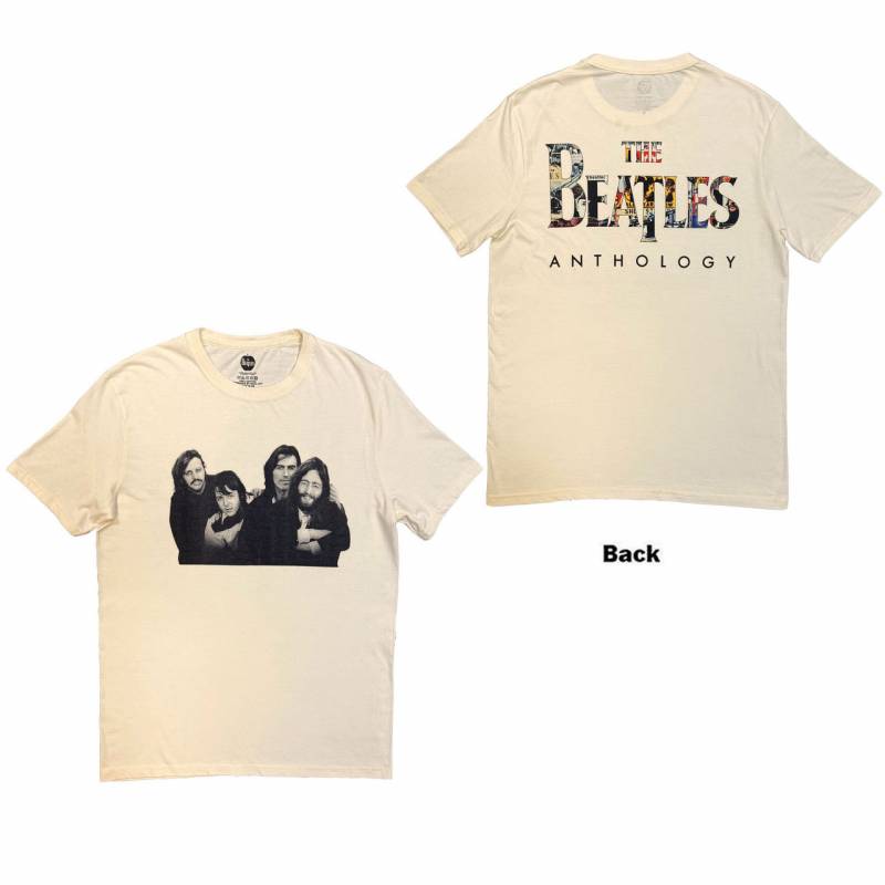 【予約商品】THE BEATLES バンドTシャツ ユニセックス: Group Photo Anthology Infill (Natural) (Back Print)
