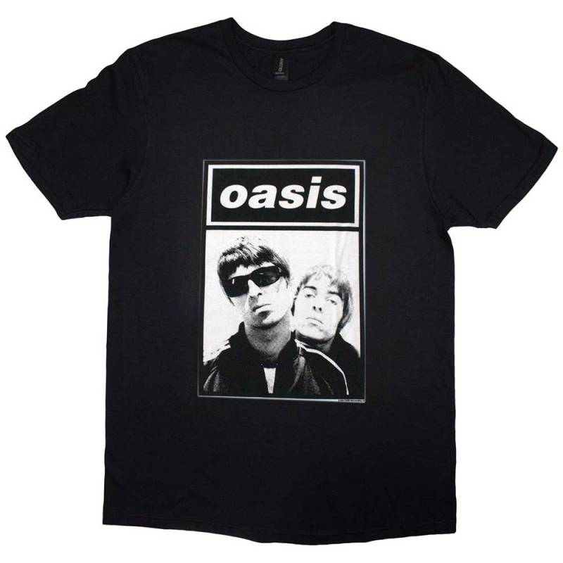 【予約商品】OASIS バンドTシャツ ユニセックス: Noel & Liam Boxed Photo (Black)