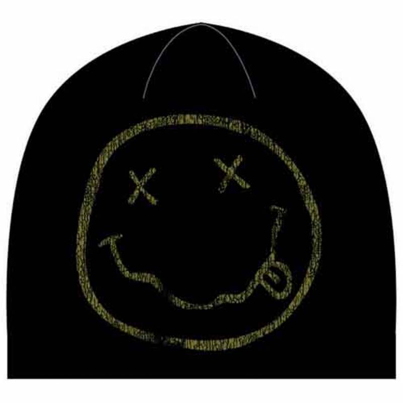 【予約商品】NIRVANA Unisex Beanie Hat: Happy Face (Black)
