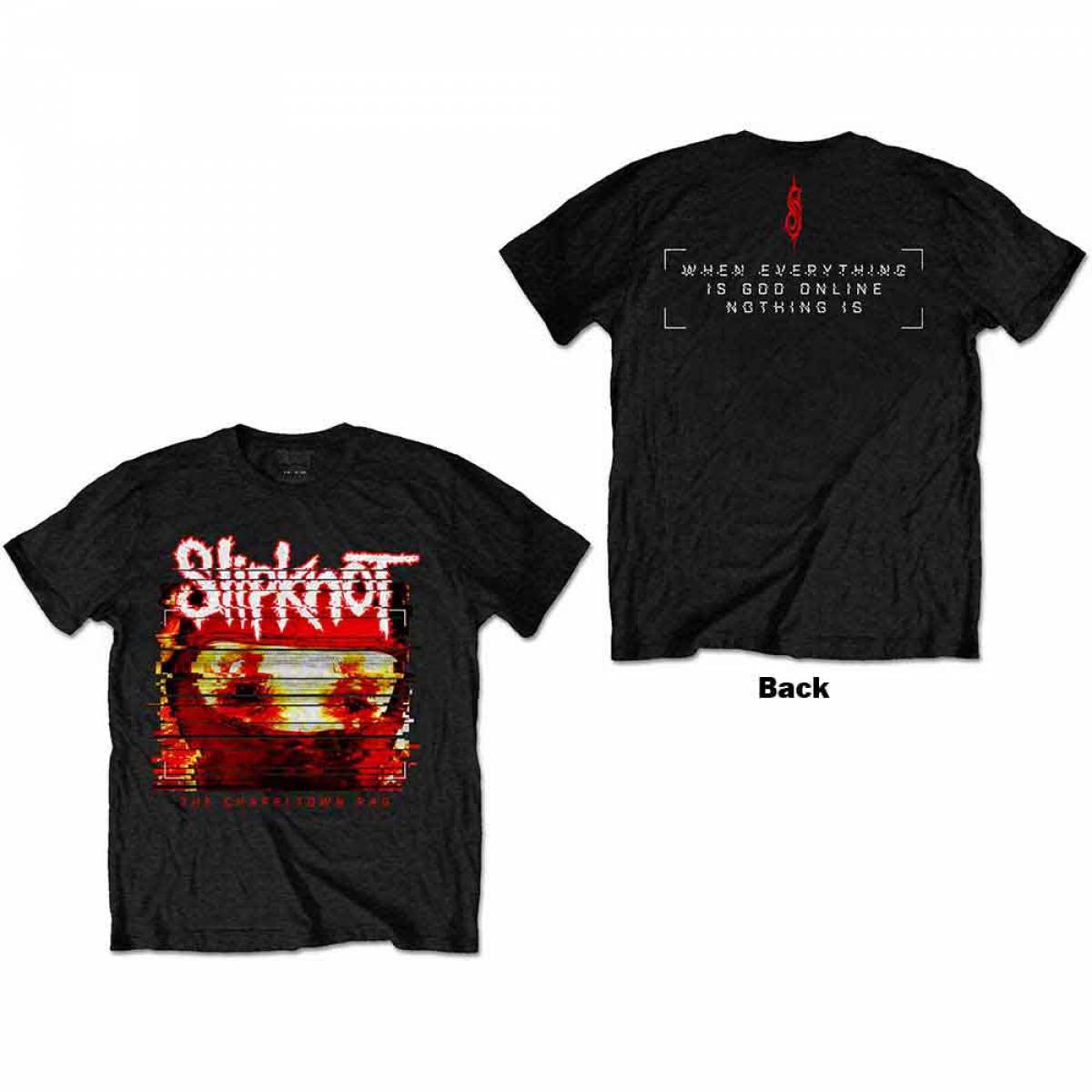 【予約商品】SLIPKNOT バンドTシャツ ユニセックス: Chapeltown Rag Glitch (Black) (Back Print) - BLACK