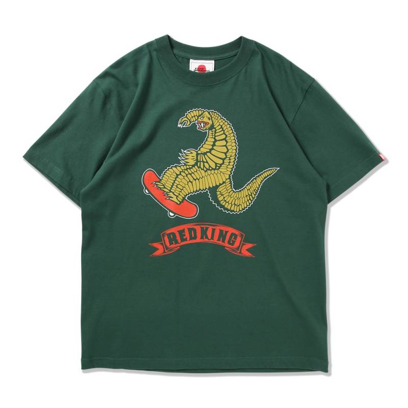 【予約商品】PUNK DRUNKERS (パンク・ドランカーズ) ［PDSx円谷プロ］レッドキングTEE / REVIVAL - D.GREEN