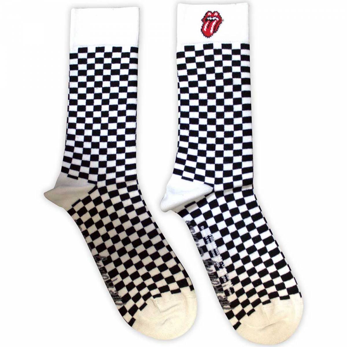 【予約商品】THE ROLLING STONES Unisex Ankle Socks: Check (White) (UK Size 7 - 11) - WHITE
