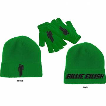 【予約商品】BILLIE EILISH Unisex Beanie Hat & Glove Set: Blohsh (Jelly Bean Green) - JELLY BEAN GREEN