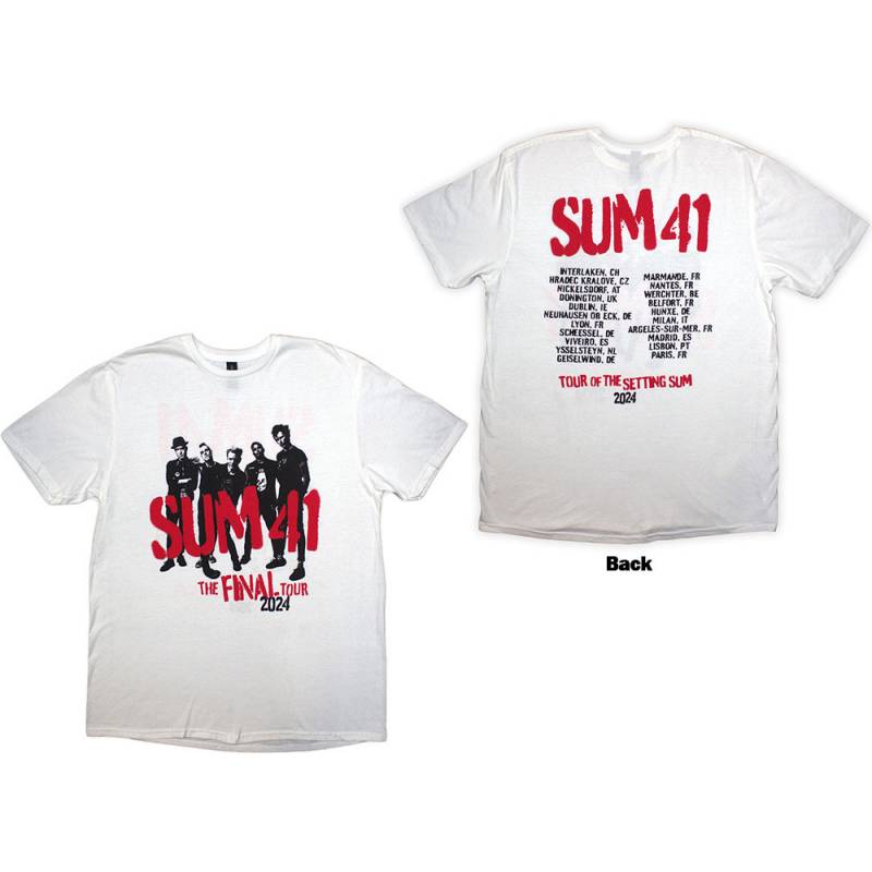 【予約商品】Sum 41 バンドTシャツ ユニセックス: Tour '24 Spray Paint (White) (Back Print & Ex-Tour)