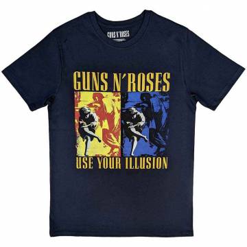 【予約商品】GUNS N' ROSES バンドTシャツ ユニセックス: Use Your Illusion Navy (Navy Blue) - NAVY BLUE