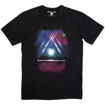 【予約商品】PINK FLOYD Unisex Stone Wash バンドTシャツ: Space Prism (Black) - BLACK