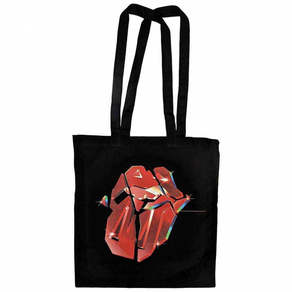【予約商品】THE ROLLING STONES Cotton Tote Bag: Hackney Diamonds Lick (Black) - BLACK