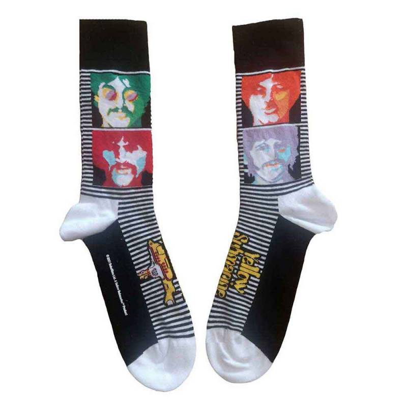 【予約商品】THE BEATLES Unisex Ankle Socks: Yellow Submarine Sea of Science Faces Colour (Black) (UK Size 7 - 11)