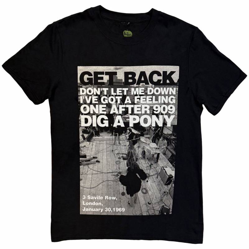 【予約商品】THE BEATLES バンドTシャツ ユニセックス: Rooftop Shot (Black)