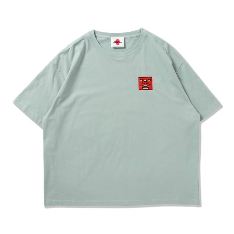 【予約商品】PUNK DRUNKERS (パンク・ドランカーズ) 三つ目刺繍ボックスTEE - S.GREEN