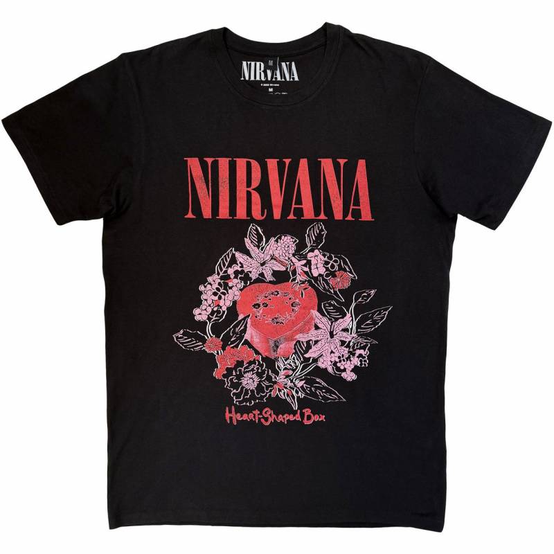 【予約商品】NIRVANA Unisex Premium Carbon バンドTシャツ: Heart Shaped Box (Black)