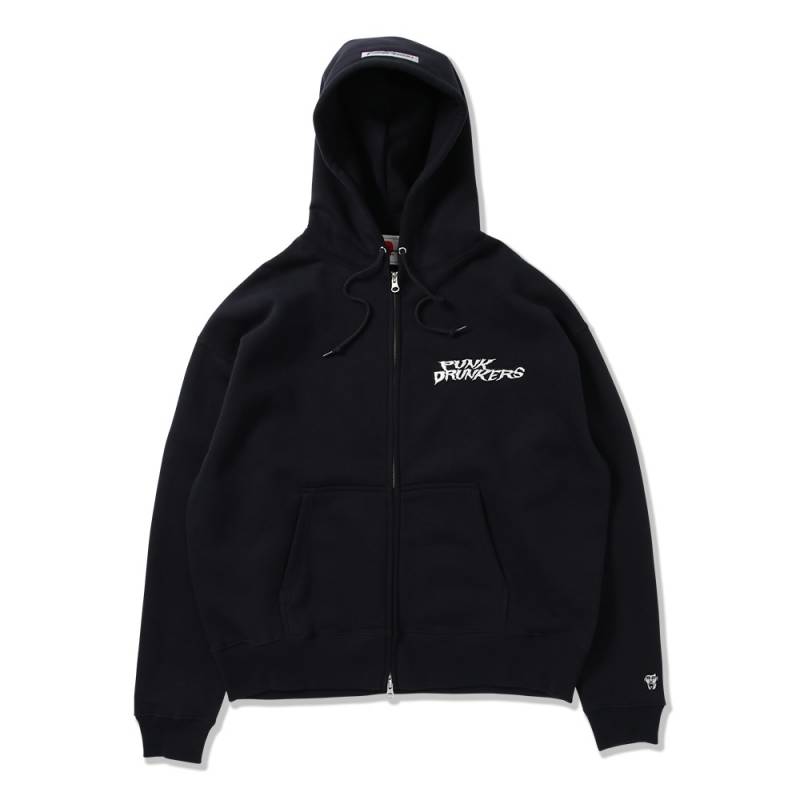 【予約商品】PUNK DRUNKERS (パンク・ドランカーズ) ギザロゴZIPパーカ - NAVY
