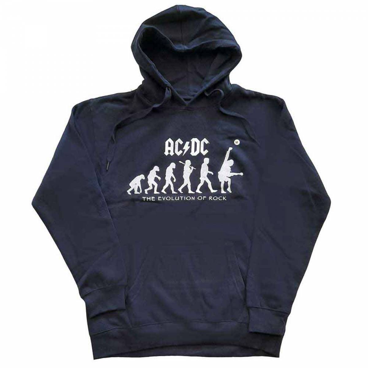 AC/DC Unisex Pullover Hoodie: Evolution of Rock - NAVY BLUE