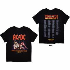 【予約商品】AC/DC バンドTシャツ ユニセックス: Whole Lotta Germany PWR-UP EU Tour '24 (Black) (Back Print & Ex-Tour) - BLACK