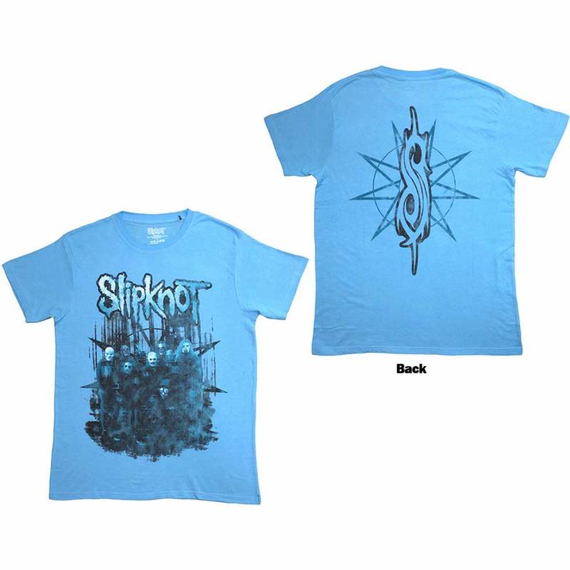 【予約商品】SLIPKNOT バンドTシャツ ユニセックス: The End, So Far Band (Blue) (Back Print)