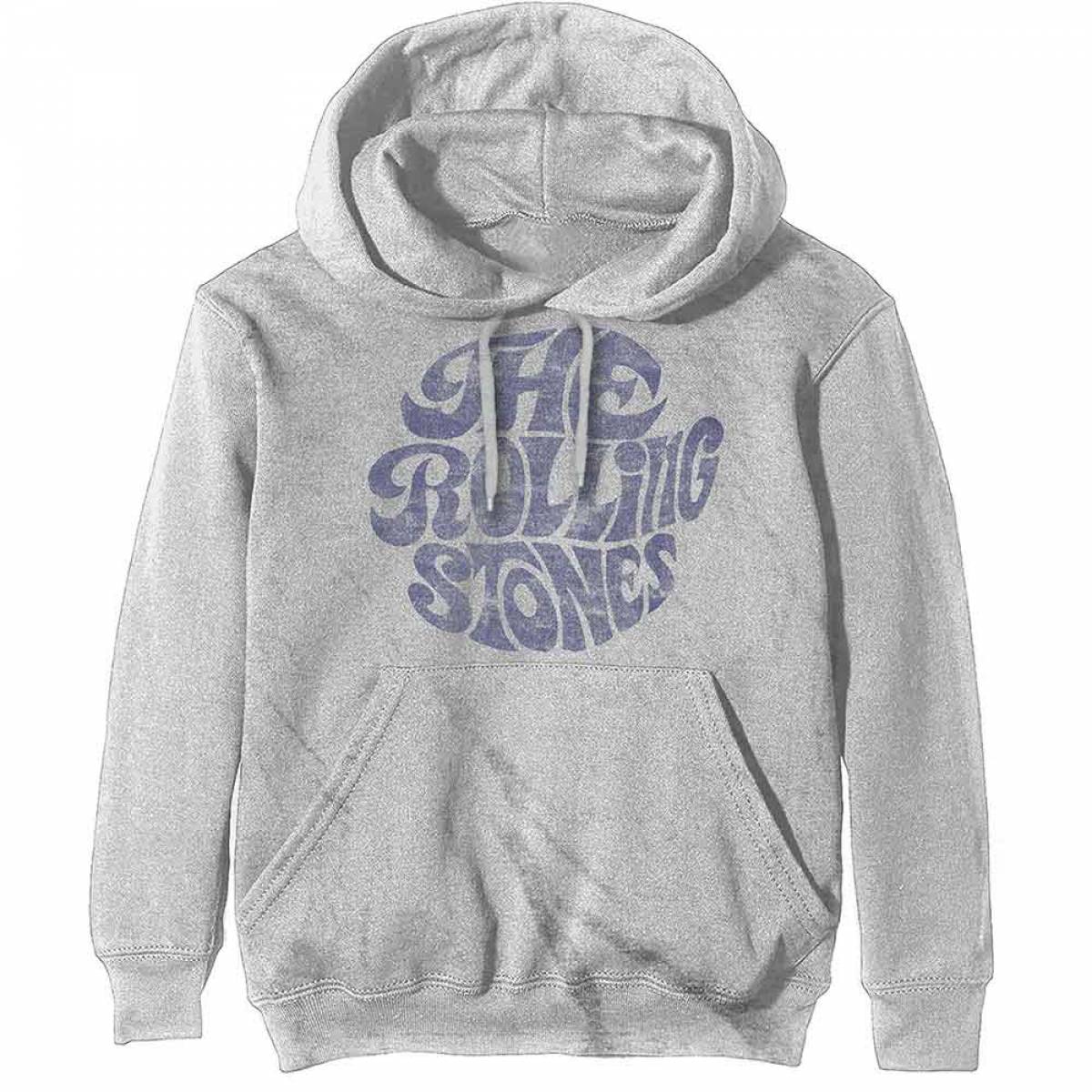 【予約商品】THE ROLLING STONES Unisex Pullover Hoodie: Vintage 70s Logo (Off White) - OFF WHITE