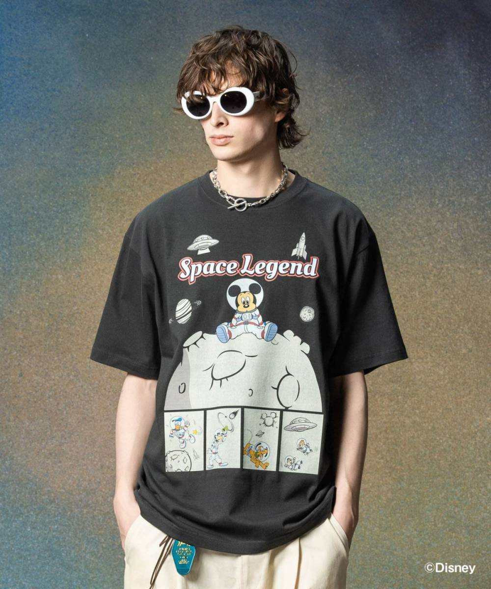 【予約商品】glamb(グラム)GB0225/CS03 : Space [Mickey Mouse] T-Shirt / スペース[ミッキーマウス]Ｔシャツ - Charcoal