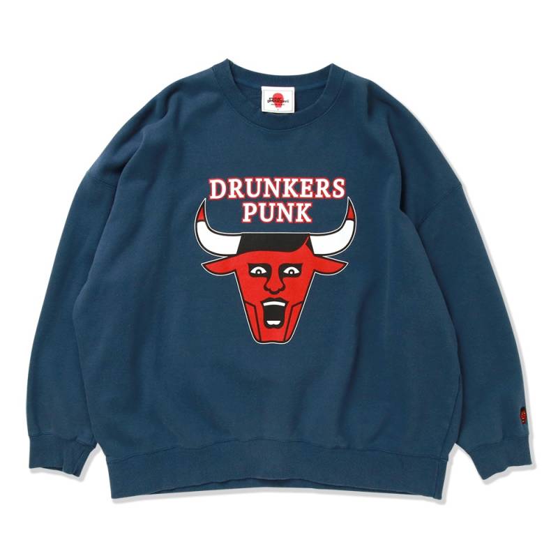 【予約商品】PUNK DRUNKERS (パンク・ドランカーズ) あいつブルBIGトレーナー - D.BLUE