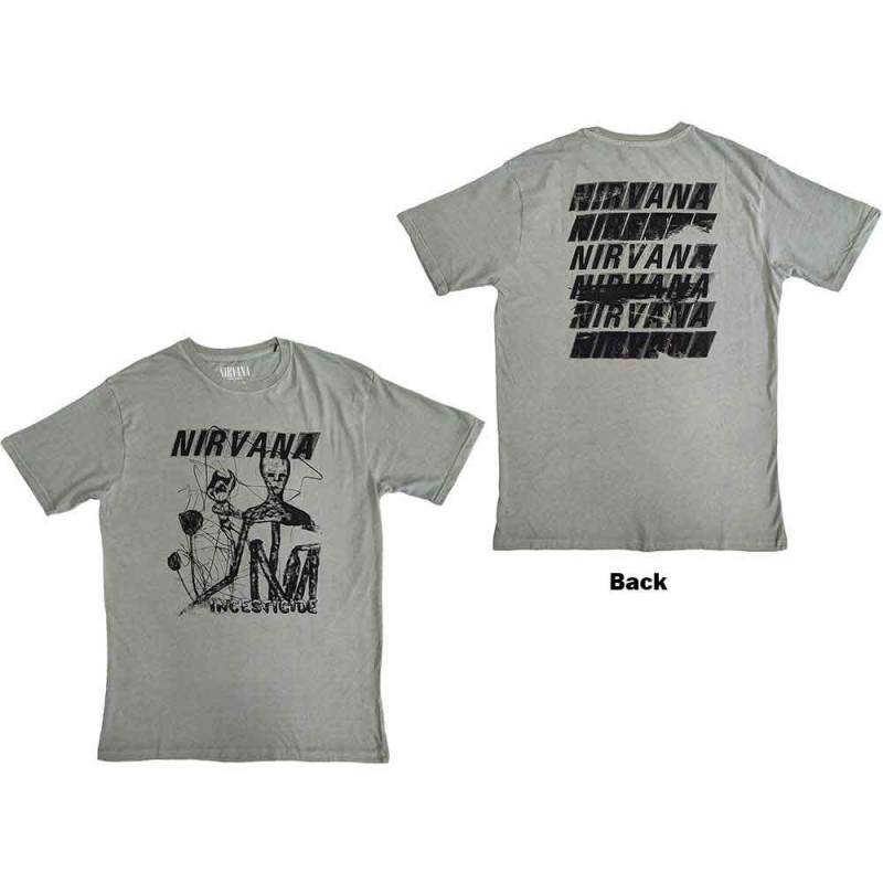 【予約商品】NIRVANA バンドTシャツ ユニセックス: Incesticide Stacked Logo (Green) (Back Print)
