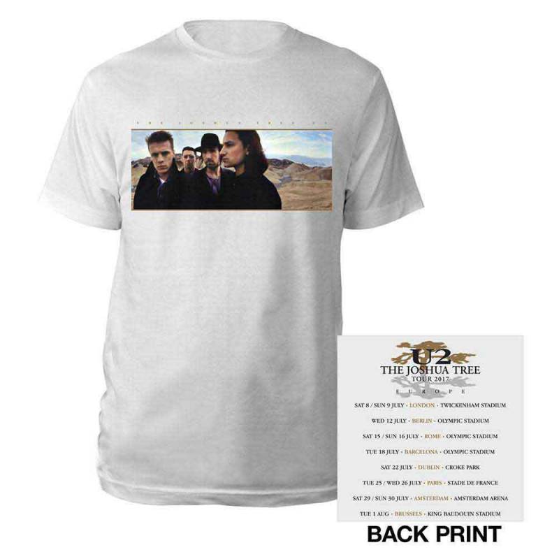 【予約商品】U2 バンドTシャツ ユニセックス: Joshua Tree Photo (White) (Back Print & Ex-Tour)