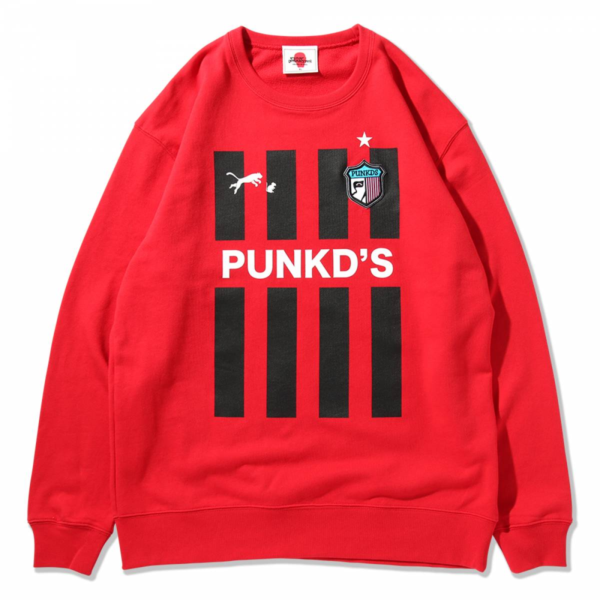 【予約商品】PUNK DRUNKERS (パンクドランカーズ)サッカートレーナー - RED