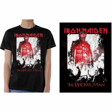 【予約商品】IRON MAIDEN バンドTシャツ ユニセックス: The Wicker Man Smoke - BLACK