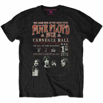 【予約商品】PINK FLOYD バンドTシャツ ユニセックス: Carnegie '72 (Black) - BLACK