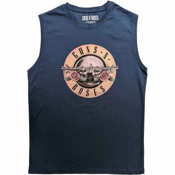 【予約商品】GUNS N' ROSES Unisex Tank バンドTシャツ: Classic Logo (Denim Blue) - DENIM BLUE