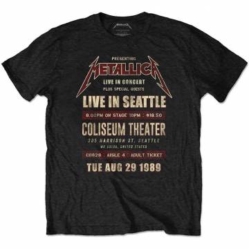 【予約商品】METALLICA Unisex Eco バンドTシャツ: Seattle '89 (Black) - BLACK