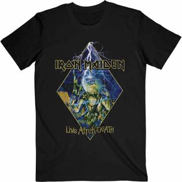 【予約商品】IRON MAIDEN バンドTシャツ ユニセックス: Live After Death Diamond - BLACK