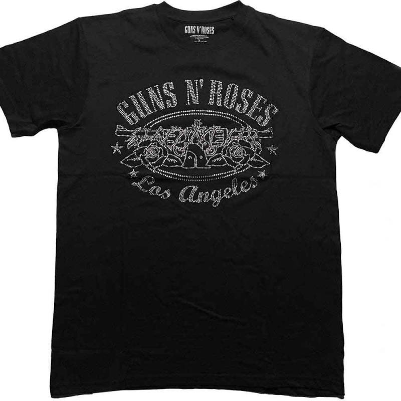 【予約商品】GUNS N' ROSES バンドTシャツ ユニセックス: LA Logo (Black) (Embellished)