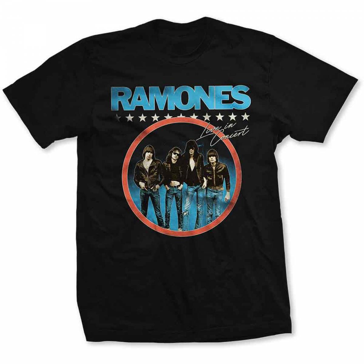 【予約商品】RAMONES バンドTシャツ ユニセックス: Circle Photo (Black) - BLACK