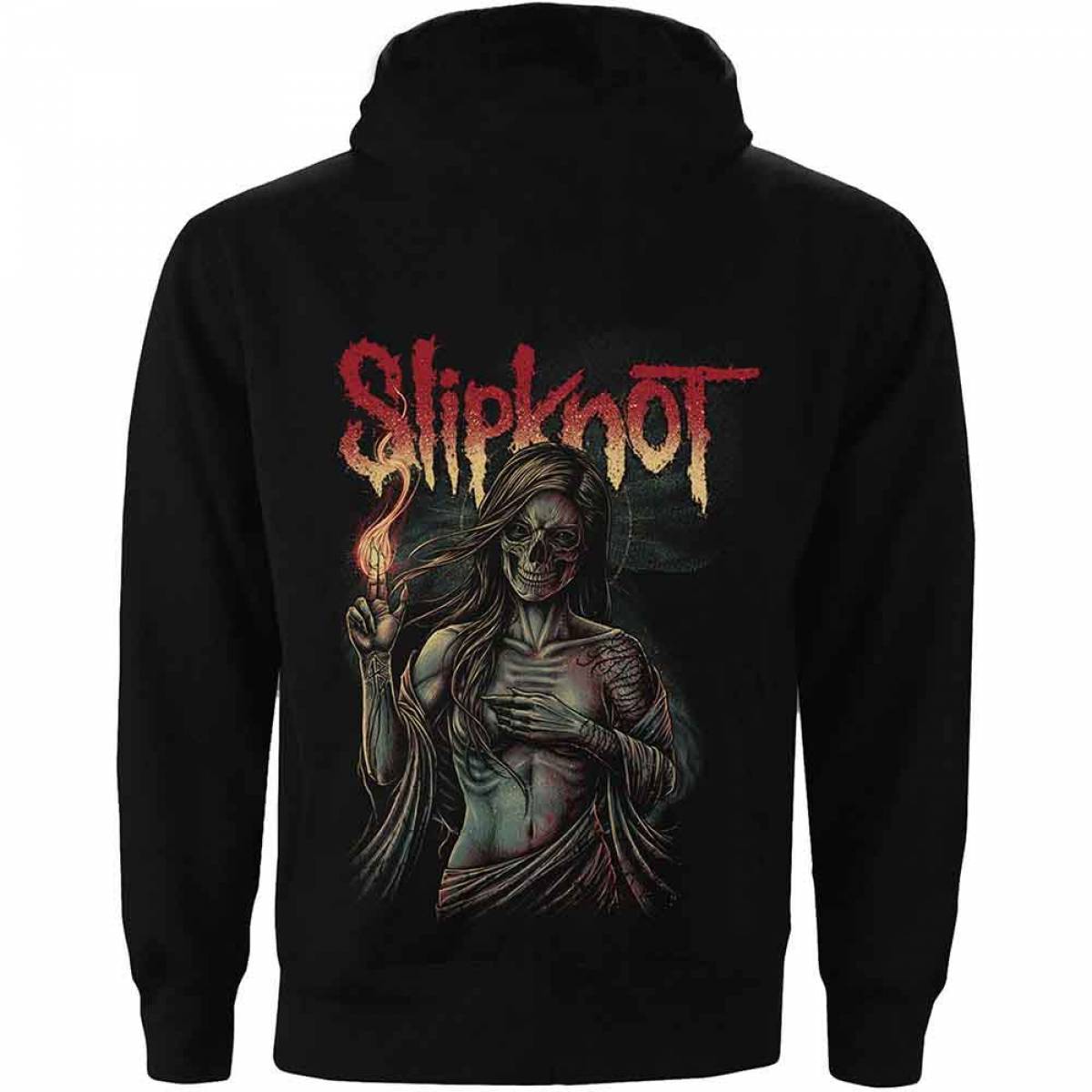 【予約商品】SLIPKNOT Unisex Zipped Hoodie: Burn Me Away (Back Print) - BLACK