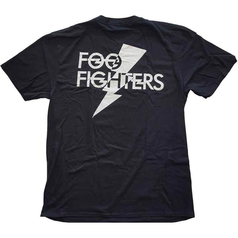 【予約商品】FOO FIGHTERS バンドTシャツ ユニセックス: Flash Logo (Black) (Back Print) - BLACK