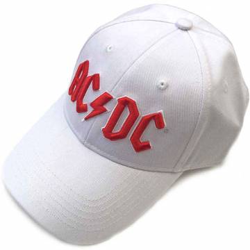 【予約商品】AC/DC Unisex Baseball Cap: Red Logo (White) - WHITE