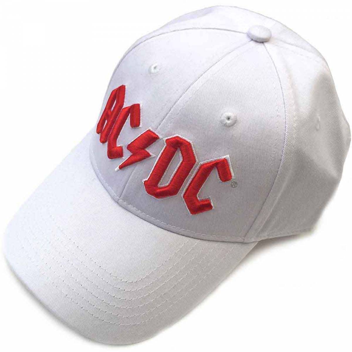 【予約商品】AC/DC Unisex Baseball Cap: Red Logo (White) - WHITE