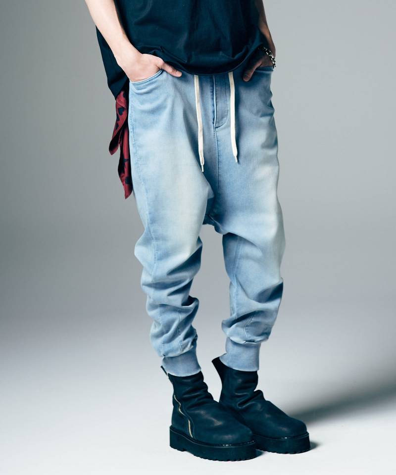 【予約商品】glamb(グラム) Knit Denim Pants / ニットデニムパンツ - Indigo
