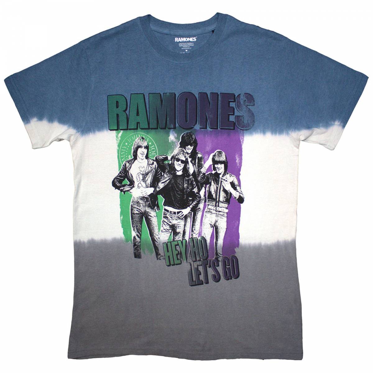【予約商品】RAMONES バンドTシャツ ユニセックス: Hey Ho Retro (Blue) (Wash Collection) - BLUE