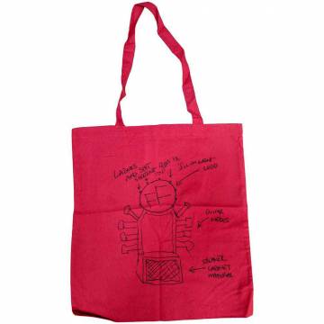【予約商品】FOO FIGHTERS  Cotton Tote Bag: Hand-Drawn (Red) (Ex-Tour) - RED