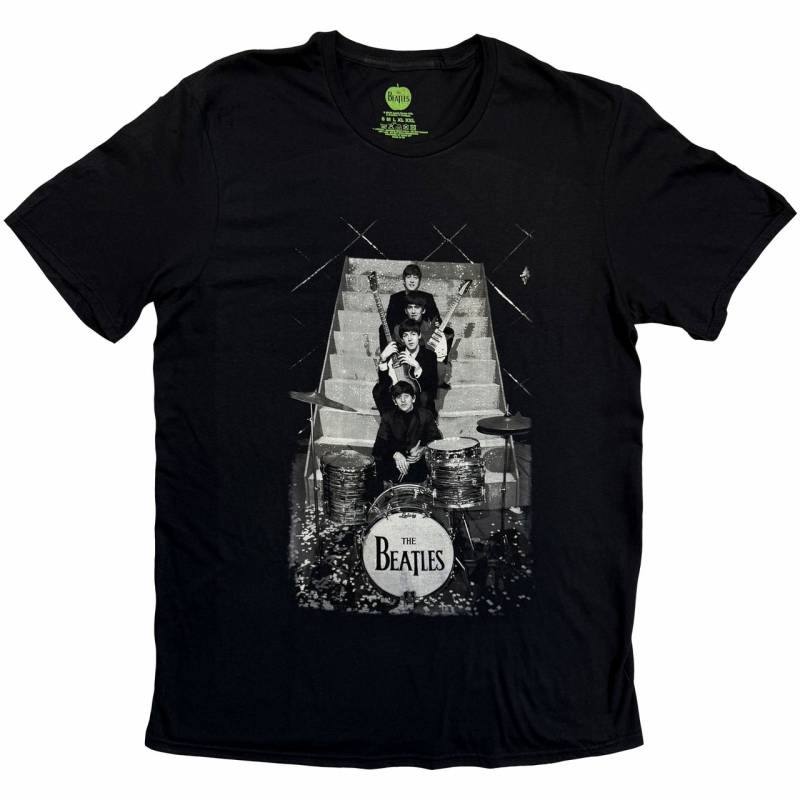 【予約商品】THE BEATLES バンドTシャツ ユニセックス: Stage Stairs (Black)