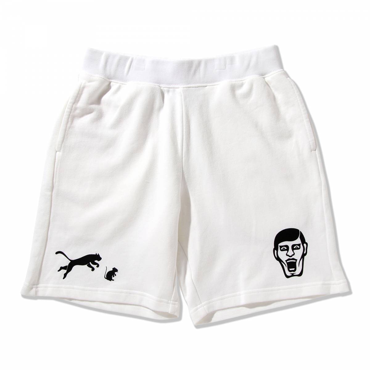 【予約商品】PUNK DRUNKERS (パンクドランカーズ)サッカースウェットショーツ - WHITE