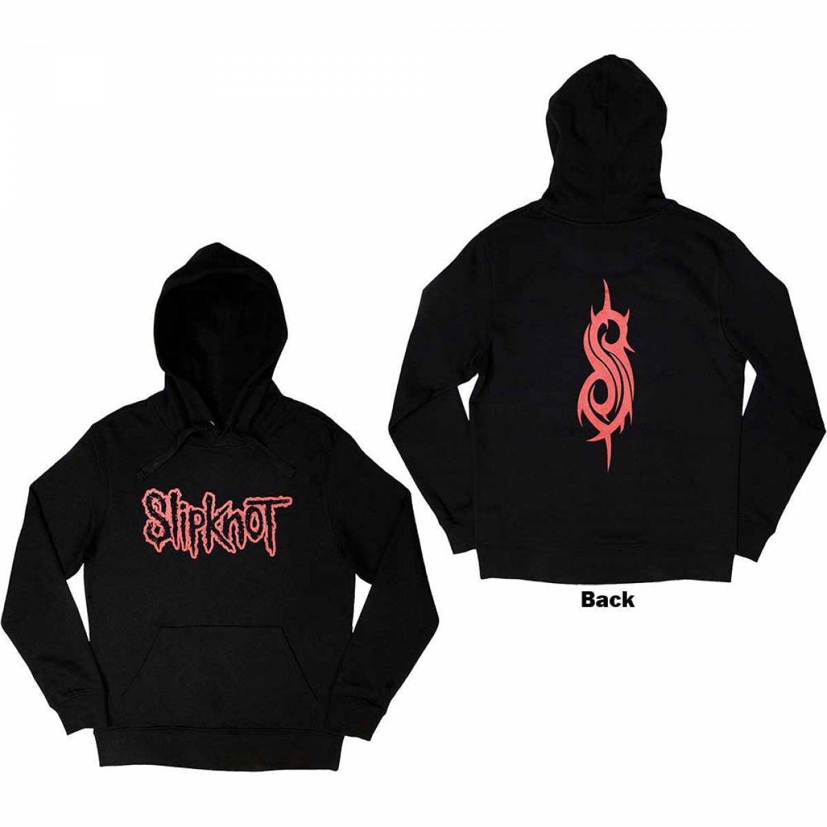 【予約商品】SLIPKNOT Unisex Pullover Hoodie: Logo (Black) (Back Print) - BLACK