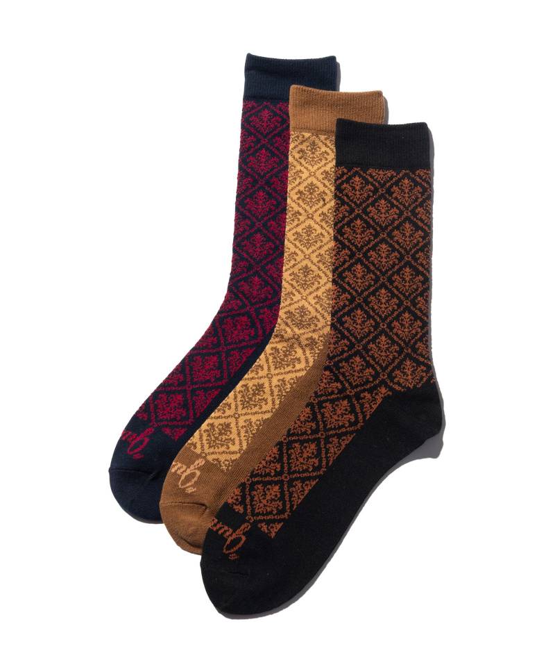 【予約商品】glamb(グラム) Baroque Pattern Socks Set / バロックパターンソックスセット - Multi